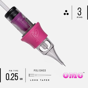 OMG Needles -3 Round Liner (.25mm / #8) - Box of 20