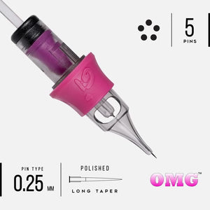 OMG Needles- 5 Round Shader (.25mm / #8)- Box of 20