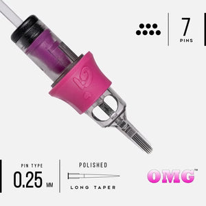 OMG Needles- 7 Curved Magnum (.25mm/ #8)- Box of 20