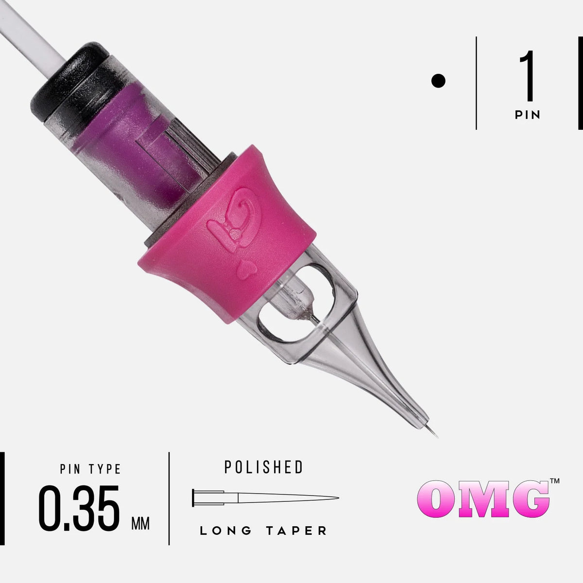 OMG Needles- 1 Round Liner (.35mm/ #12) - Box of 20